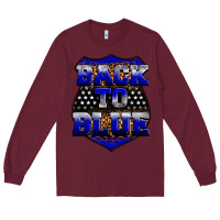 Burgundy Back the blue Long Sleeve Tee - Neo Western