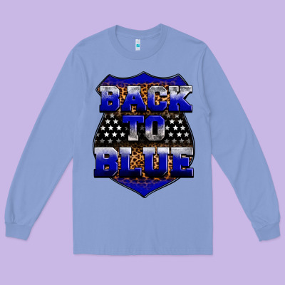 Back The Blue Long Sleeve Tee Designed By Neo Western