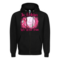 Black in october we wear pink breast cancer valleybal Zipper Hoodie - JahusDesignShop