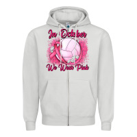 Dove Grey in october we wear pink breast cancer valleybal Zipper Hoodie - JahusDesignShop