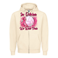 Sandshell in october we wear pink breast cancer valleybal Zipper Hoodie - JahusDesignShop