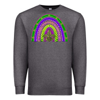 Charcoal Heather mardi gras rainbow Premium Sweatshirt - BarkalooDesign