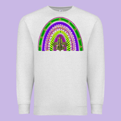Mardi Gras Rainbow Premium Sweatshirt Designed By Barkaloodesign