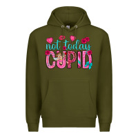 Army Green not today cupid Premium Hoodie - NancyCooperArtShop