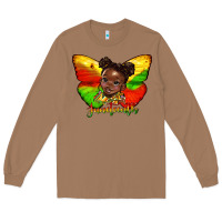 Toasted Coconut juneteenth butterfly black girl Long Sleeve Tee - HRA Design Shop