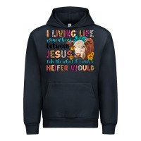 Navy i living life somewhere between jesus take the whe Urban Hoodie - LillyAllenDesigns