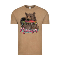 Vintage Coffee Mother's Day Mama Bear Hunting Fish Vintage Tee - RanaPortraitStore