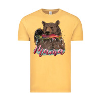 Vintage Mustard Mother's Day Mama Bear Hunting Fish Vintage Tee - RanaPortraitStore