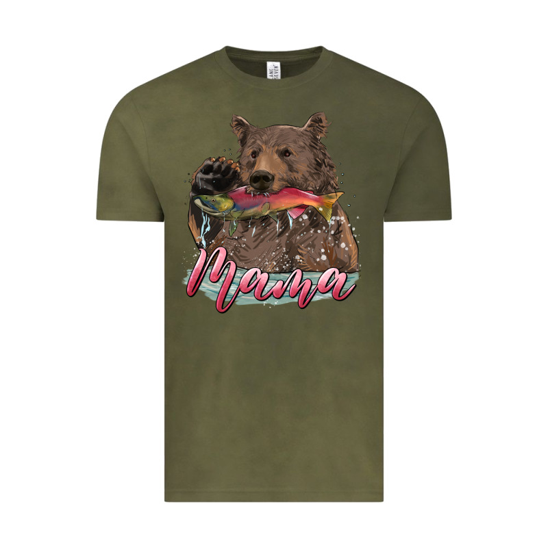 Mother's Day Mama Bear Hunting Fish Vintage Tee by RanaPortraitStore | Teevron