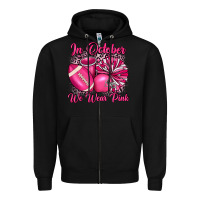 Black in october we wear pink cheer with football breast Zipper Hoodie - JahusDesignShop