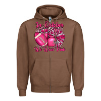 Chestnut in october we wear pink cheer with football breast Zipper Hoodie - JahusDesignShop