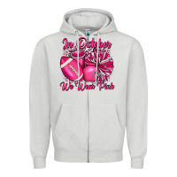 Dove Grey in october we wear pink cheer with football breast Zipper Hoodie - JahusDesignShop