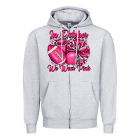 Heather Grey in october we wear pink cheer with football breast Zipper Hoodie - JahusDesignShop