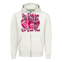 Oatmeal Heather in october we wear pink cheer with football breast Zipper Hoodie - JahusDesignShop