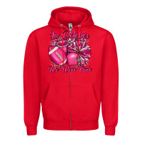 Red in october we wear pink cheer with football breast Zipper Hoodie - JahusDesignShop