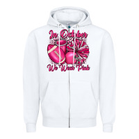 White in october we wear pink cheer with football breast Zipper Hoodie - JahusDesignShop