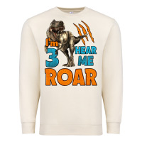 Sandshell i'm three hear me roar dinosaur birthday Premium Sweatshirt - LillyAllenDesigns