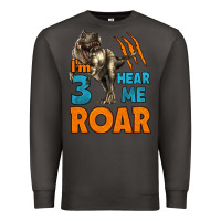 Smoke i'm three hear me roar dinosaur birthday Premium Sweatshirt - LillyAllenDesigns