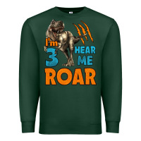 I'm Three Hear Me Roar Dinosaur Birthday Premium Sweatshirt | Teevron