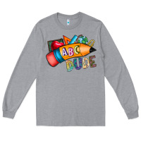 Heather Grey dude Long Sleeve Tee - CowhideDigitalArt