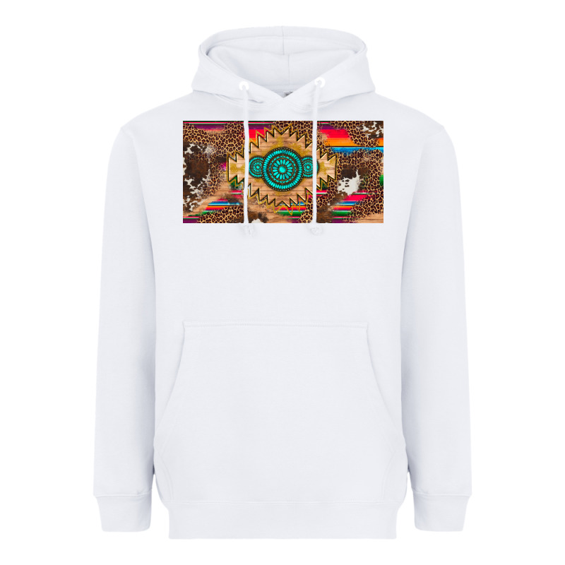 Western Gemstone And Leopard With Serape Licanse Plate Heavyweight Hoodie by Artiststas | Teevron