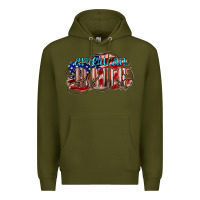 Army Green American babe Premium Hoodie - NancyCooperArtShop