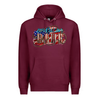 Burgundy American babe Premium Hoodie - NancyCooperArtShop