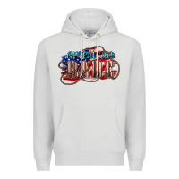 Dove Grey American babe Premium Hoodie - NancyCooperArtShop