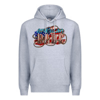 Heather Grey American babe Premium Hoodie - NancyCooperArtShop
