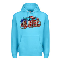 Ocean Blue American babe Premium Hoodie - NancyCooperArtShop