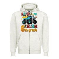Oatmeal Heather ready to school crush 6th grade Zipper Hoodie - AdoDesignShop