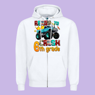 Ready To School Crush 6th Grade Zipper Hoodie Designed By Adodesignshop