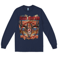 Navy Deer hunter 4th of july Long Sleeve Tee - CowGirlArtShop