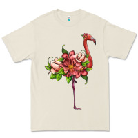 Bone flamingo with tropical flowers Premium Tee - Artiststas