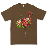 Cacao flamingo with tropical flowers Premium Tee - Artiststas