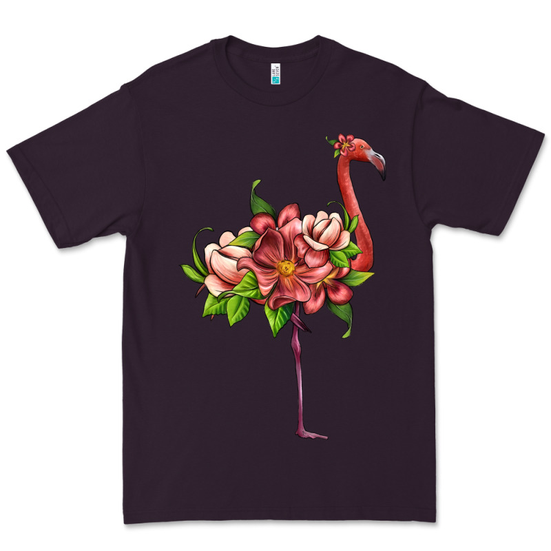 Flamingo With Tropical Flowers Premium Tee by Artiststas | Teevron