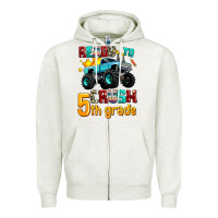 Oatmeal Heather ready to school crush 5th grade Zipper Hoodie - AdoDesignShop