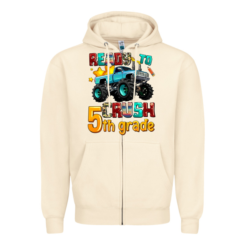 Ready To School Crush 5th Grade Zipper Hoodie by AdoDesignShop | Teevron