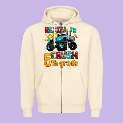 Ready To School Crush 5th Grade Zipper Hoodie Designed By Adodesignshop