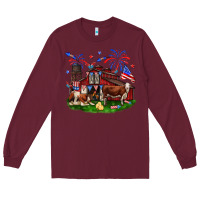 Burgundy Barn farm animals 4th of July Long Sleeve Tee - Neo Western