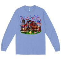 Colony Blue Barn farm animals 4th of July Long Sleeve Tee - Neo Western