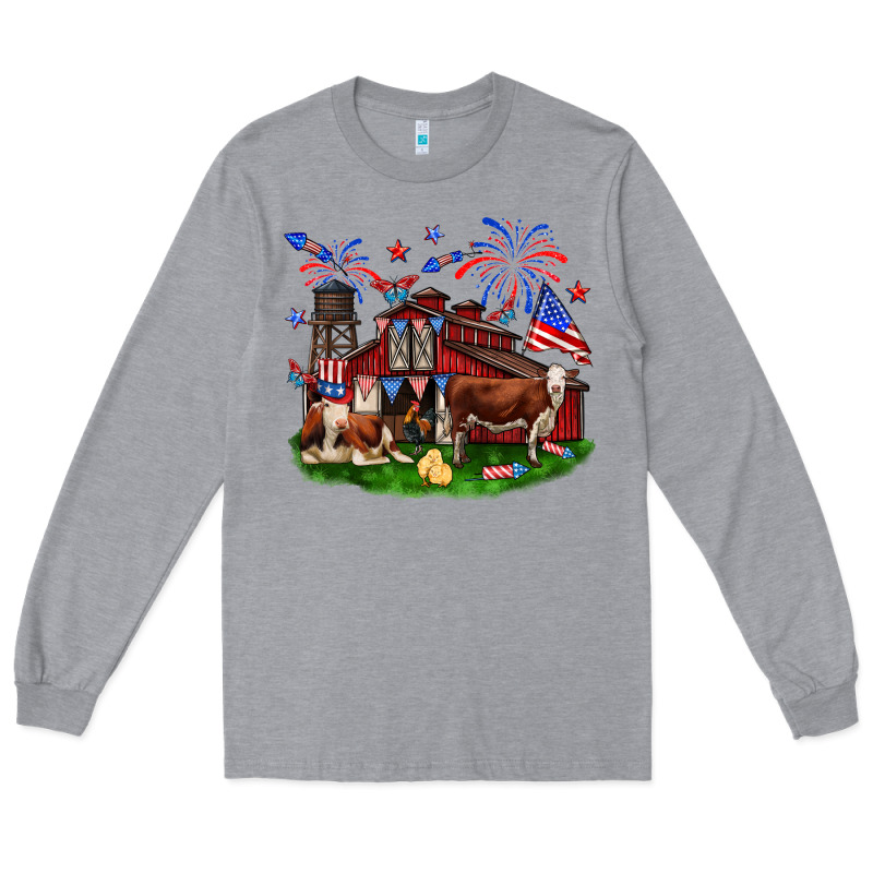 Barn Farm Animals 4th Of July Long Sleeve Tee by Neo Western | Teevron