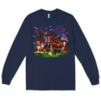 Navy Barn farm animals 4th of July Long Sleeve Tee - Neo Western