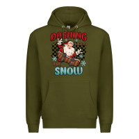 Army Green dashing through the snow Premium Hoodie - MaliasSmallBusiness