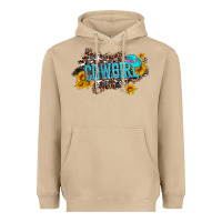 Mushroom western cowgirl and sunflower with hat and cowhide leopard Heavyweight Hoodie - Artiststas