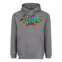 Storm western cowgirl and sunflower with hat and cowhide leopard Heavyweight Hoodie - Artiststas