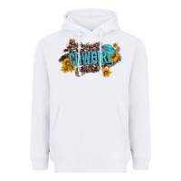 White western cowgirl and sunflower with hat and cowhide leopard Heavyweight Hoodie - Artiststas