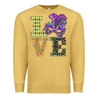 Antique Gold mardi gras love mask Premium Sweatshirt - BarkalooDesign