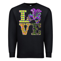 Black mardi gras love mask Premium Sweatshirt - BarkalooDesign