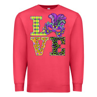 Cardinal mardi gras love mask Premium Sweatshirt - BarkalooDesign